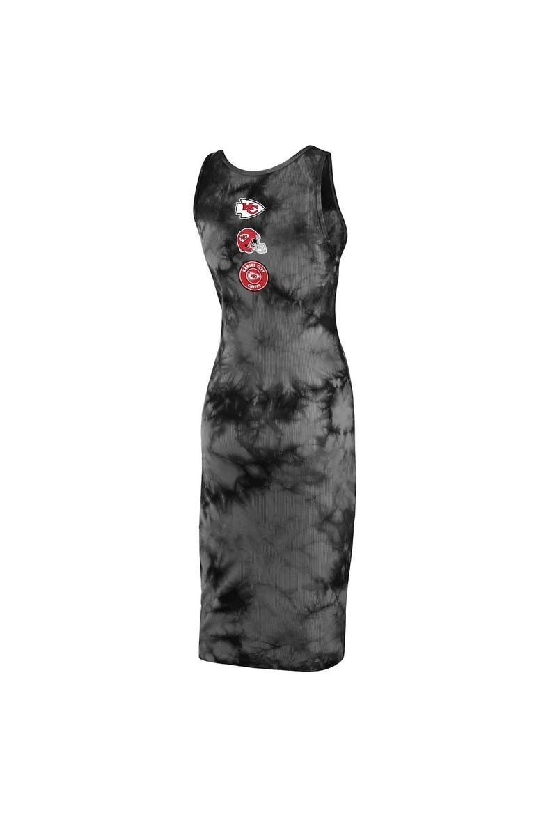 Women's WEAR by Erin Andrews Black Kansas City Chiefs Tie-Dye Tank Top Dress, Alternate, color, Black