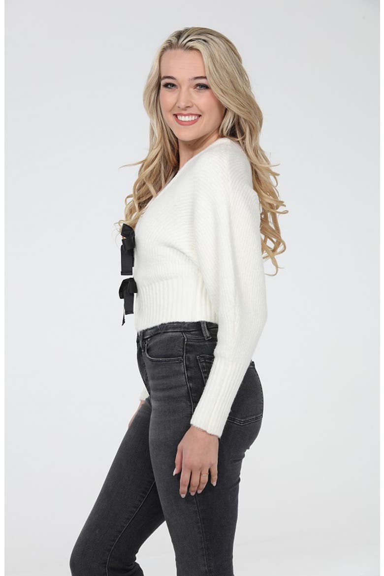 Bow Front Knit Cardigan, Alternate, color, IVORY