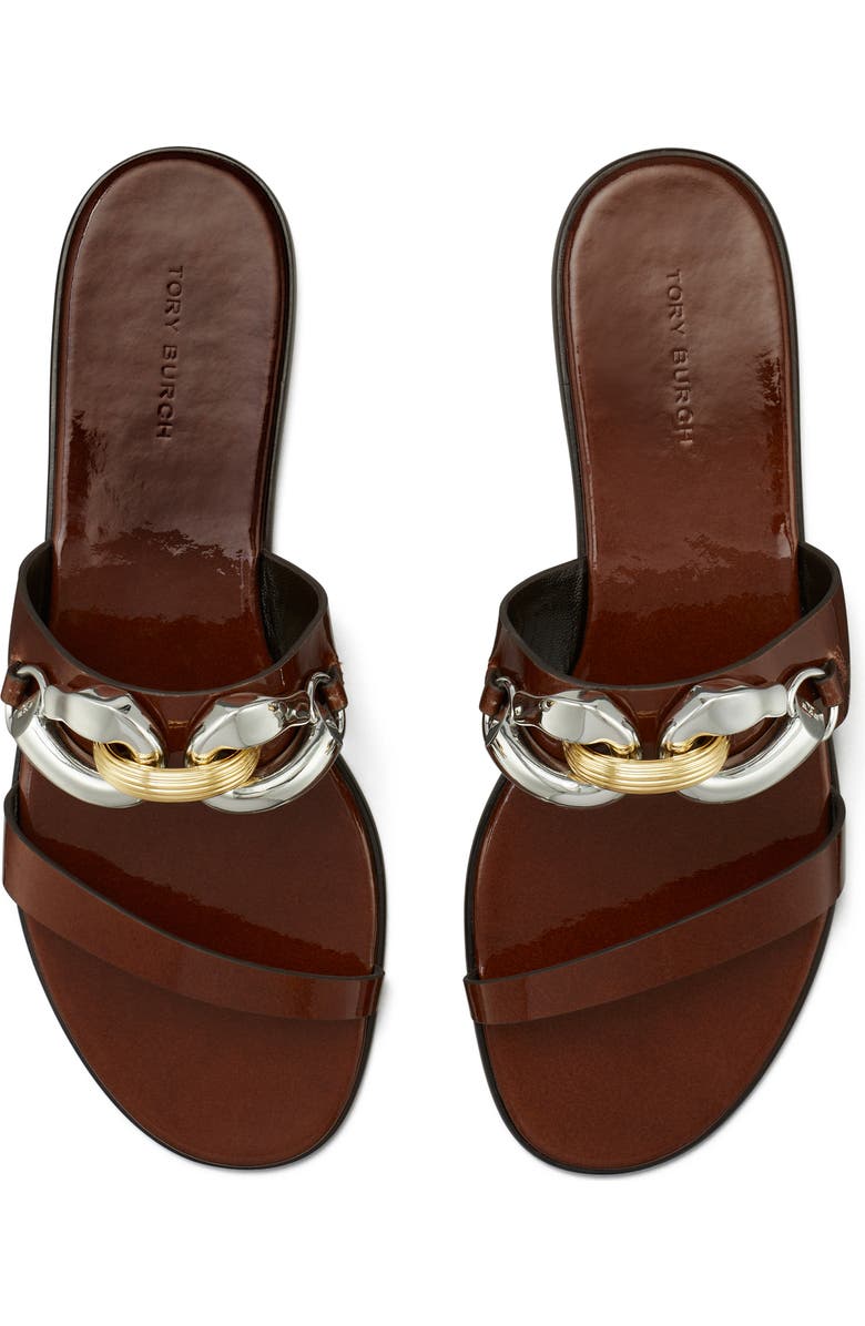 Tory Burch Jessa Two Band Slide Sandal, Alternate, color, Russet Brown