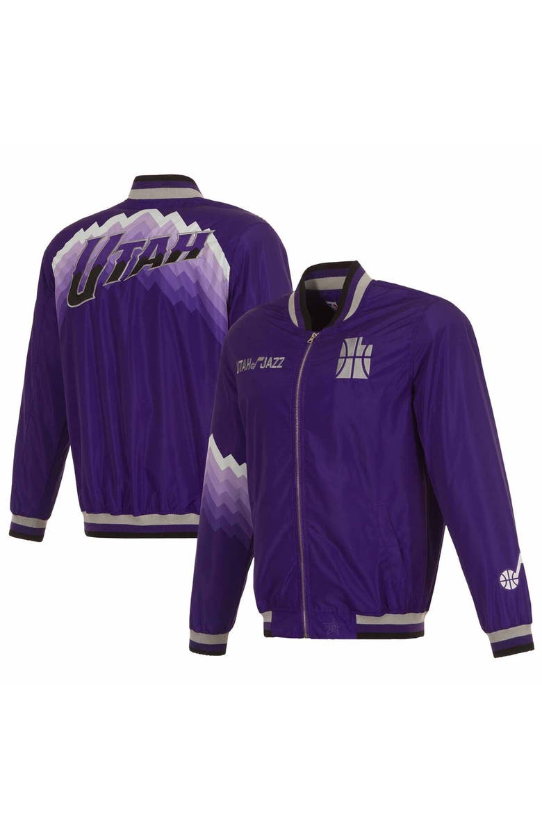 JH DESIGN Men's JH Design Purple Utah Jazz 2023/24 City Edition Nylon Full-Zip Bomber Jacket, Main, color,