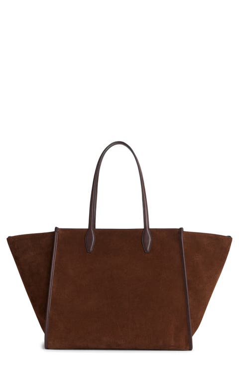 The Lexington Overnighter Suede Zip Tote