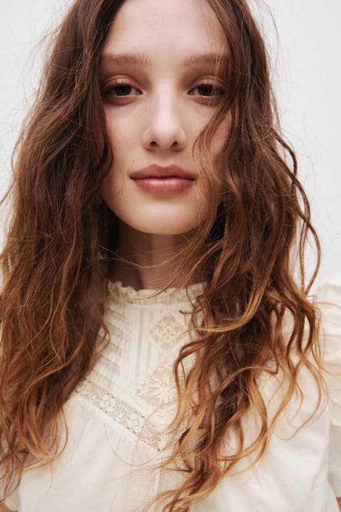 Cotton top with pintucks