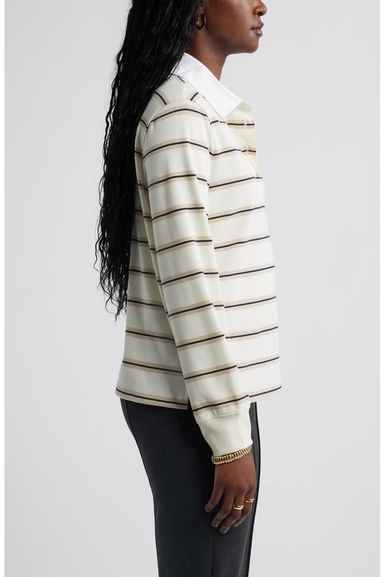 Stripe Long Sleeve Rugby Polo, Alternate, color, IVORY EMILIA STRIPE