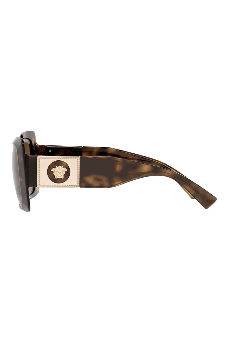 54mm Rectangle Sunglasses, Alternate, color, HAVANA/ DARK BROWN