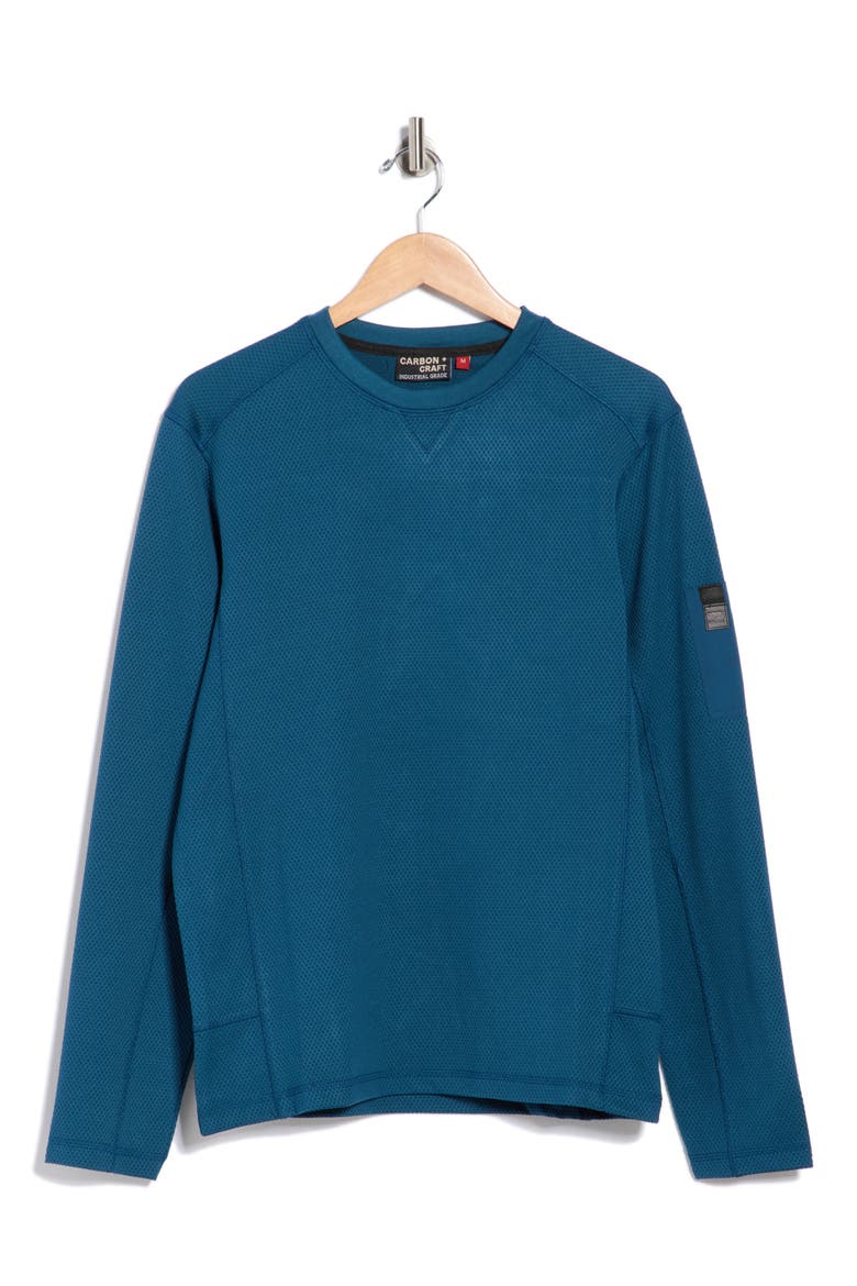 Piqué Long Sleeve T-Shirt, Alternate, color, TEAL