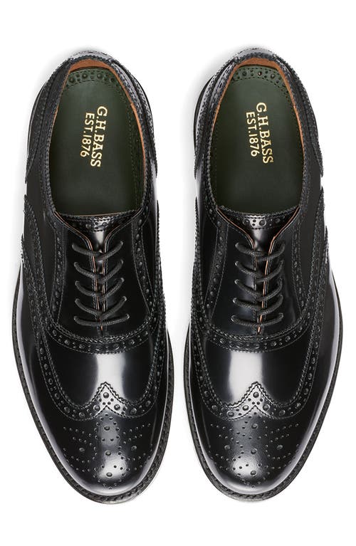G.h.bass Monogram Wingtip Oxford In Black