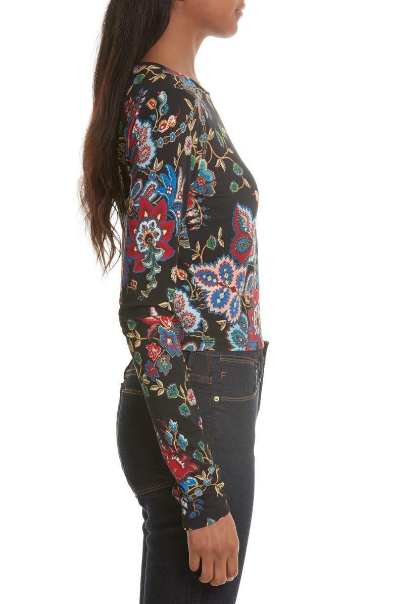 Alice + Olivia Delaina Floral Crop Top, Alternate, color,