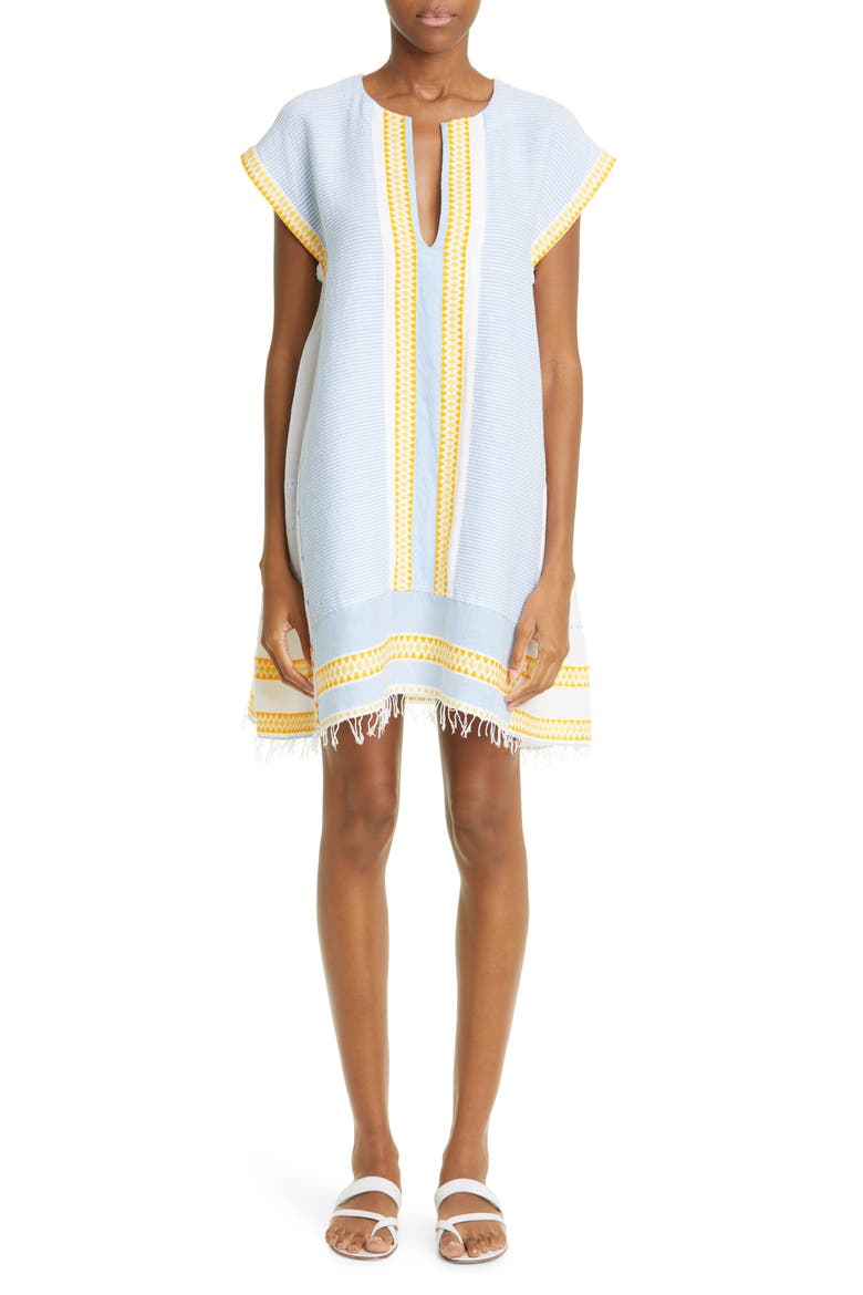 Jemari Cotton Blend Cover-Up Caftan Dress, Main, color, SKY