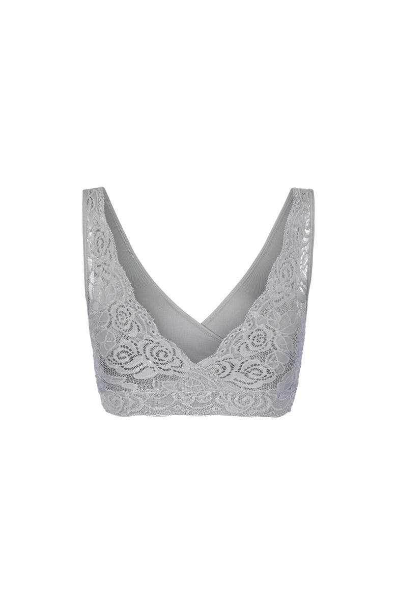 Hug Lace Back Sports Bra, Alternate, color, Natural Grey