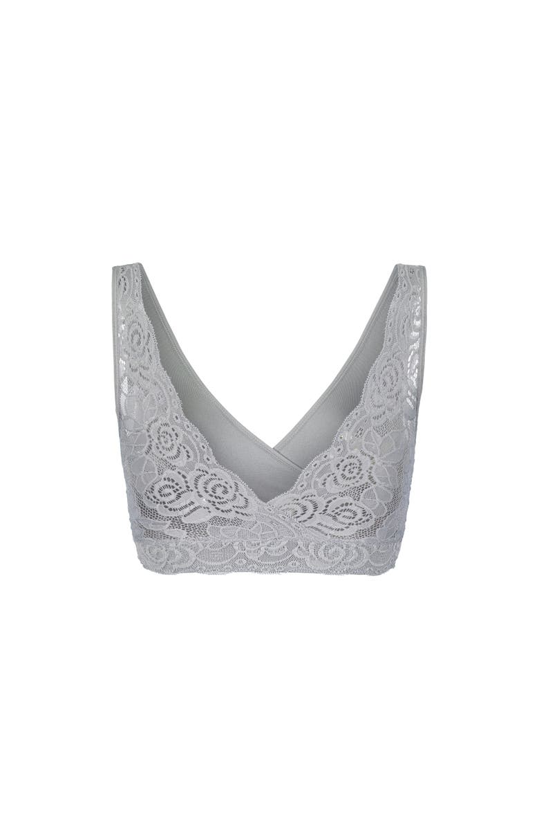 BRABAR Hug Lace Back Sports Bra, Alternate, color, Natural Grey