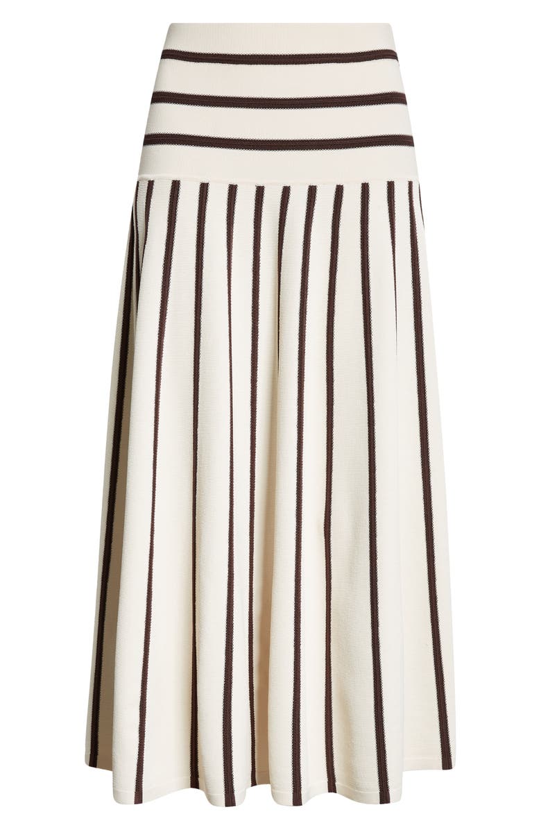 Zimmermann Stripe Midi Sweater Skirt, Alternate, color, Cream/ Chocolate