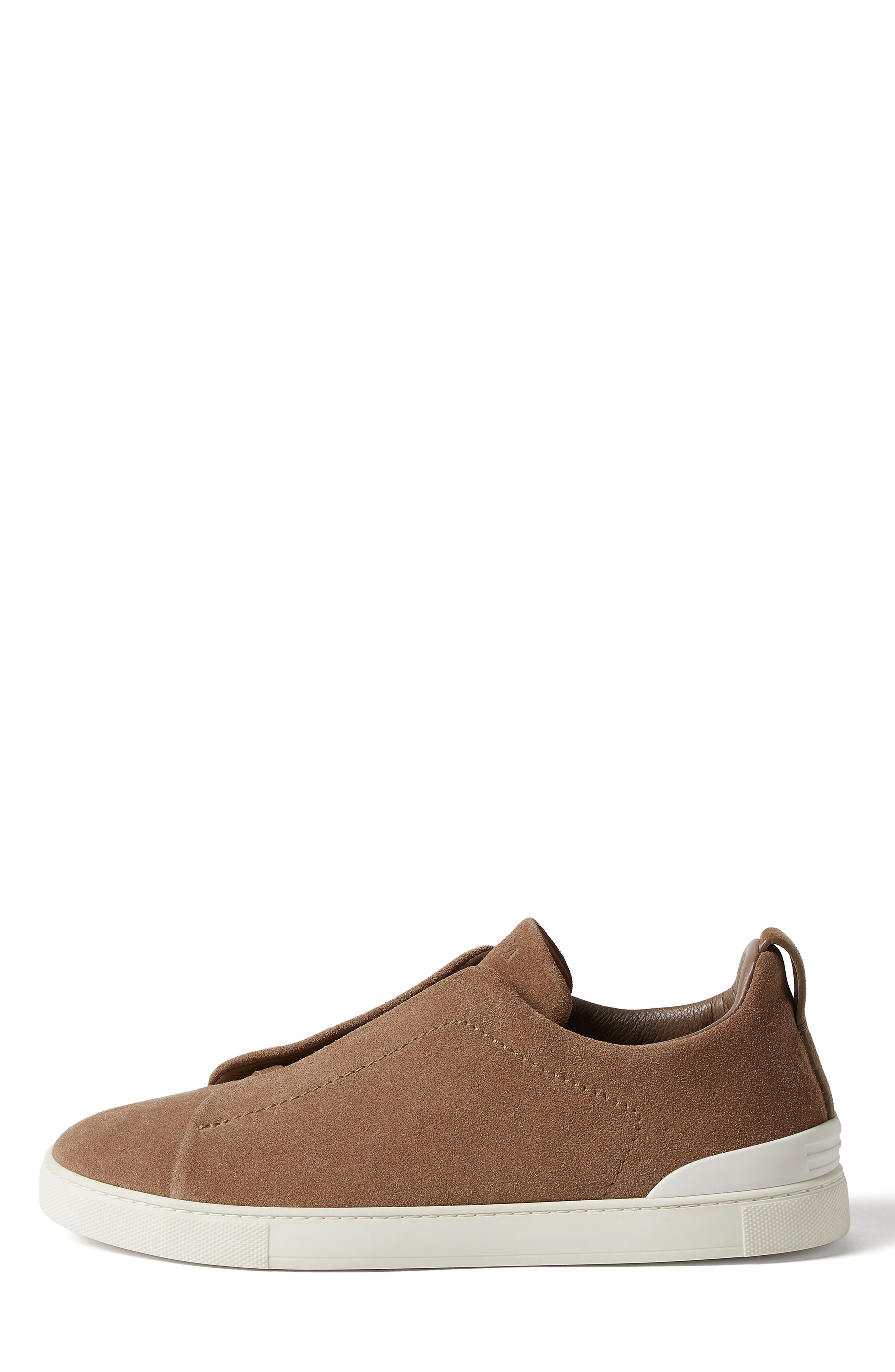 ZEGNA Triple Stitch Suede Slip-On Sneaker, Alternate, color, Cocco