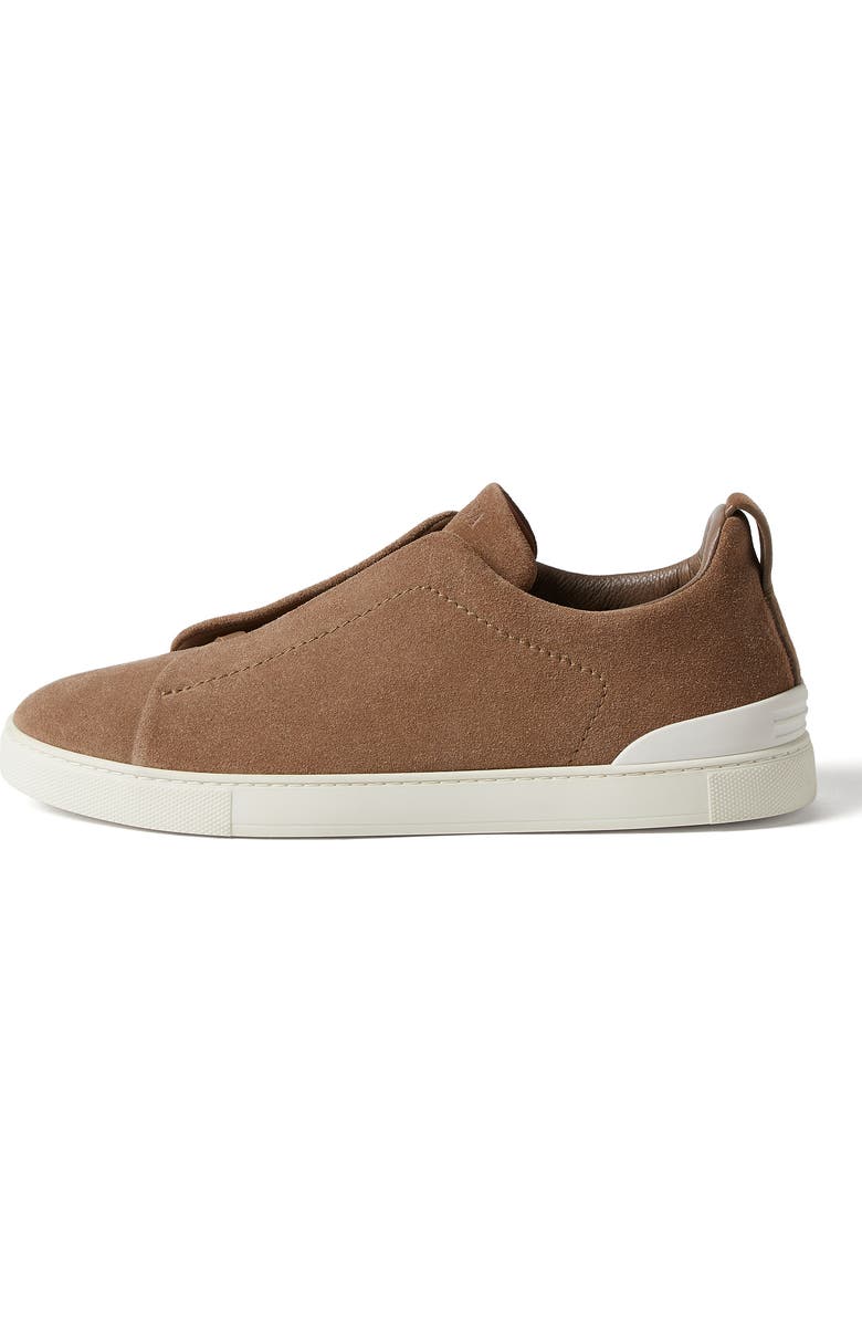 ZEGNA Triple Stitch Suede Slip-On Sneaker, Alternate, color, Cocco