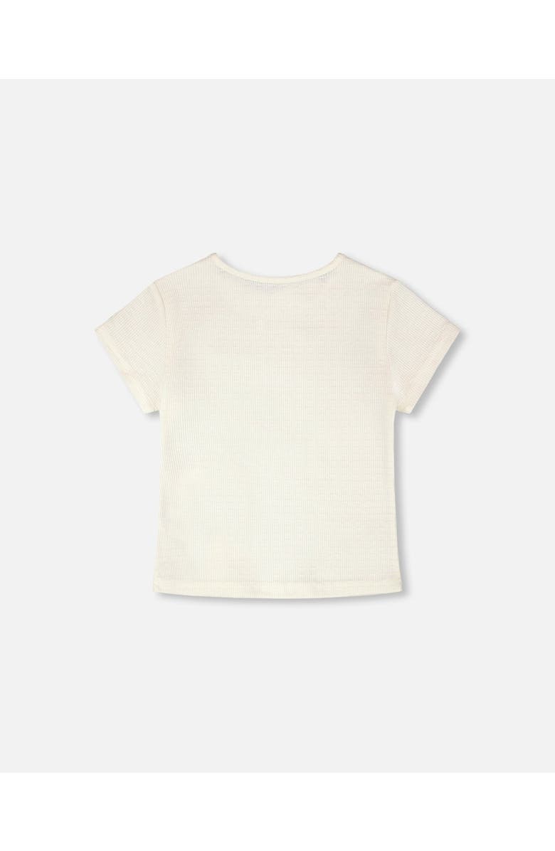 Deux par Deux Relaxed Straight Fit Crinkle Jersey Short Sleeve T-Shirt, Alternate, color, Off-White