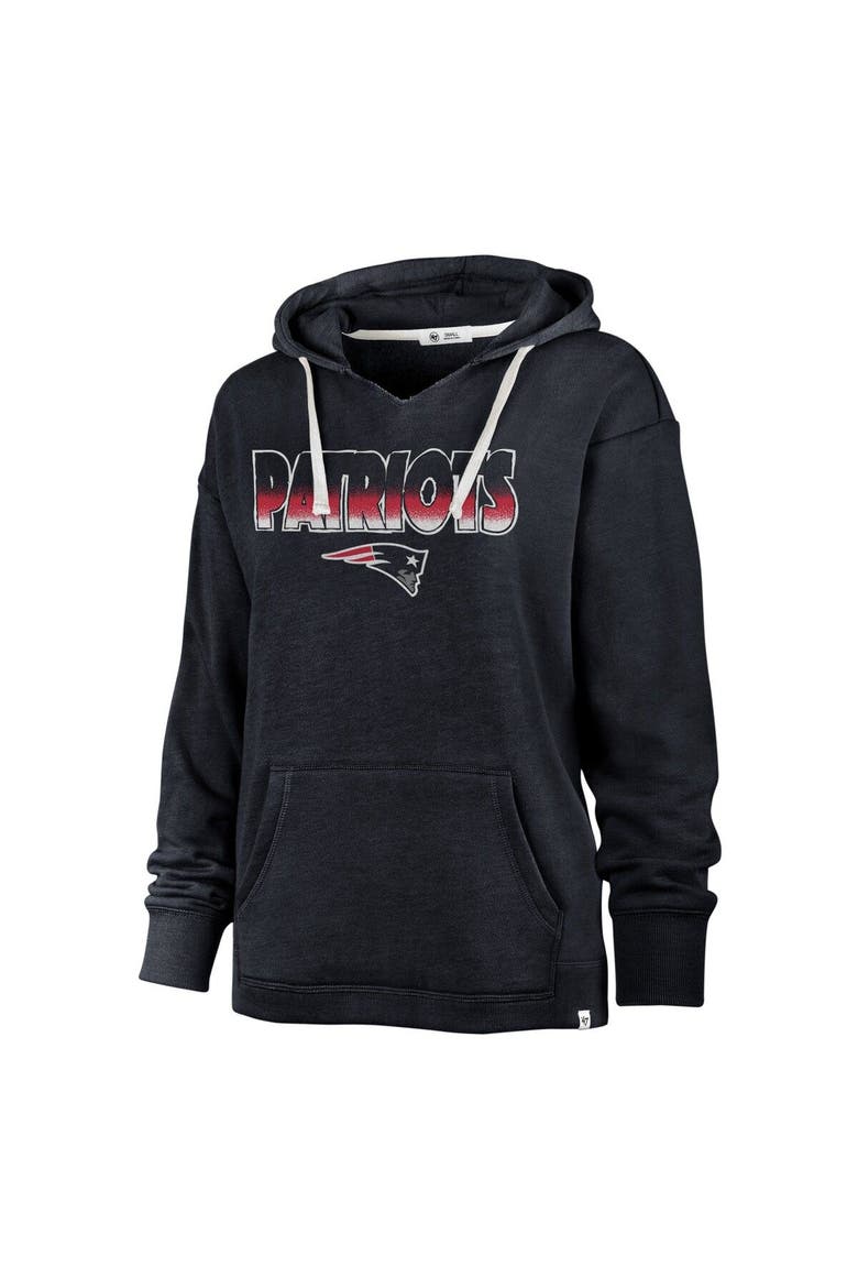 Women's '47 Navy New England Patriots Color Rise Kennedy Pullover Hoodie, Main, color, Navy
