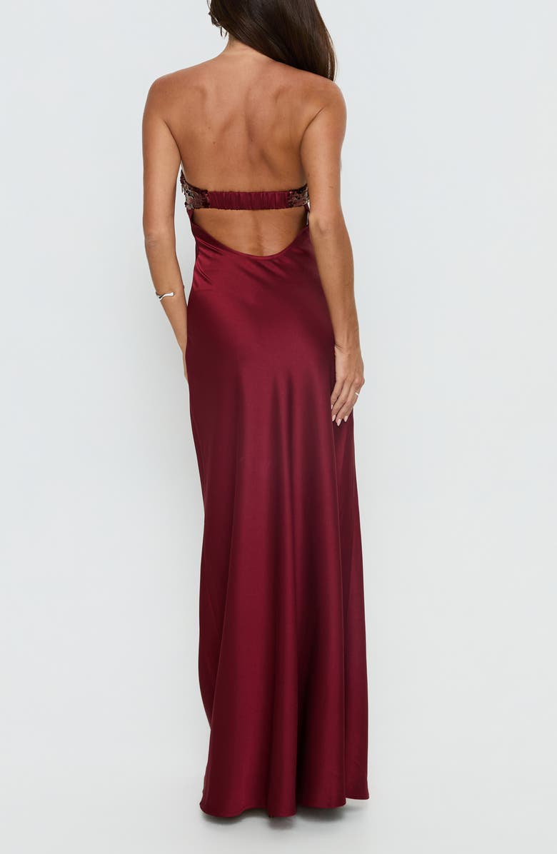 Princess Polly See the Vision Sequin & Satin Strapless Gown, Alternate, color,