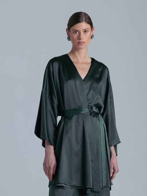Silk 3/4 Sleeve Dressing Gown