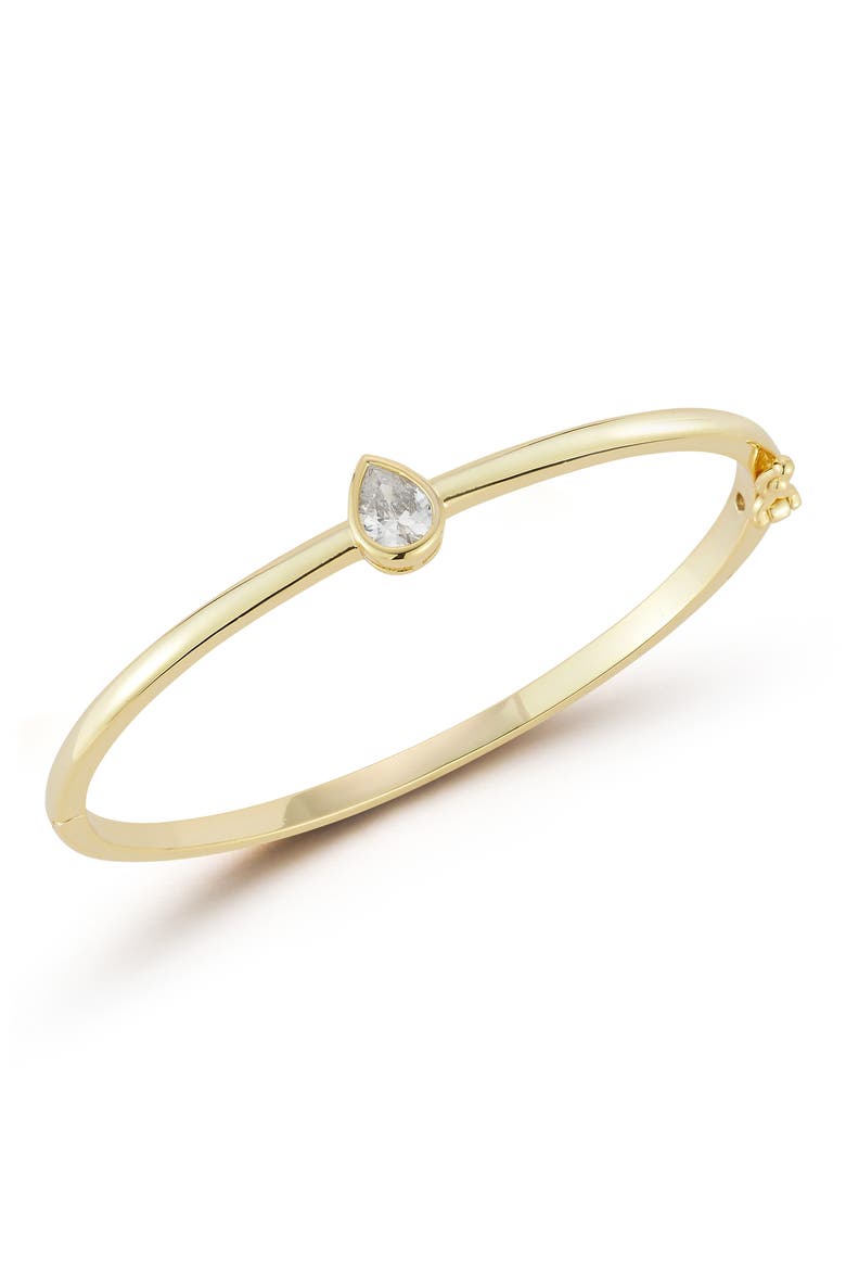 Pear Cubic Zirconia Bangle, Main, color, GOLD