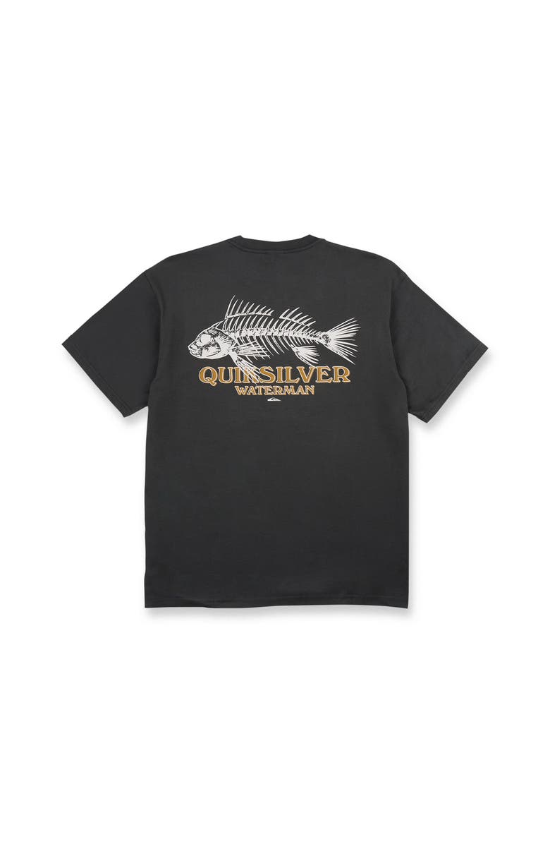 Quiksilver Waterman Fish Bones Short Sleeve Shirt, Alternate, color, Phantom