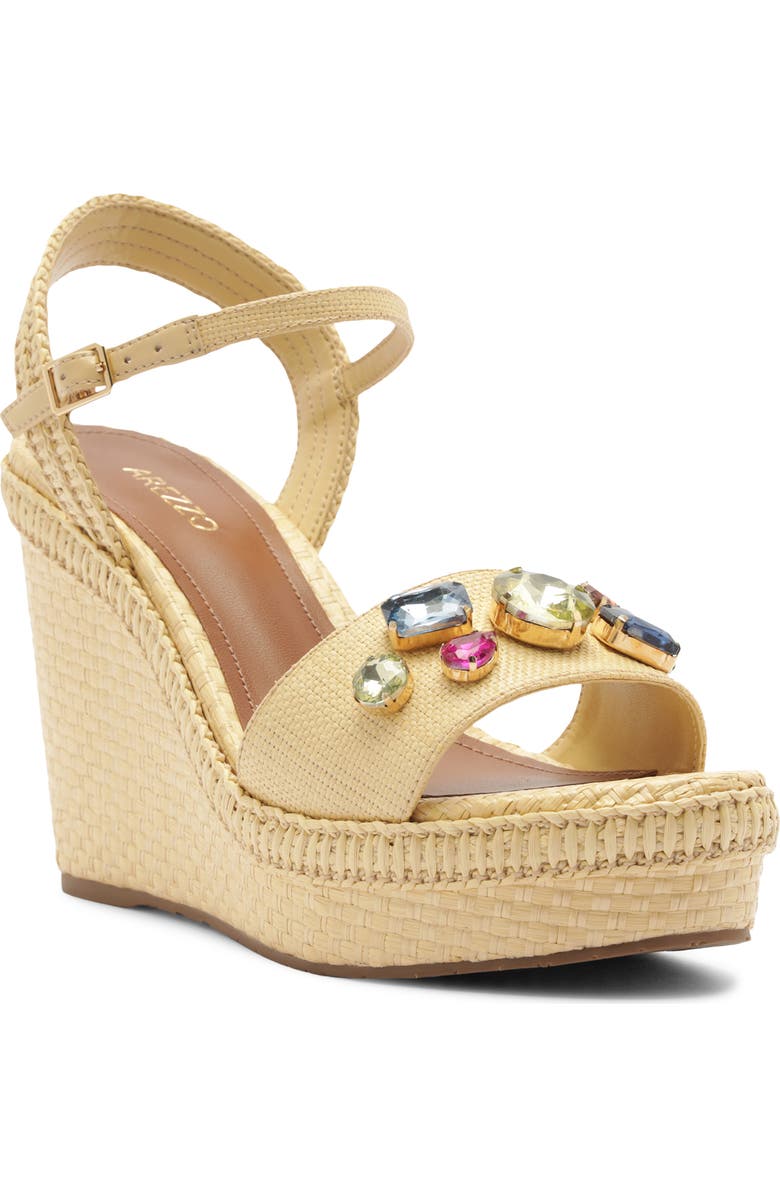 Arezzo Georgina Platform Wedge Sandal, Main, color, Palha