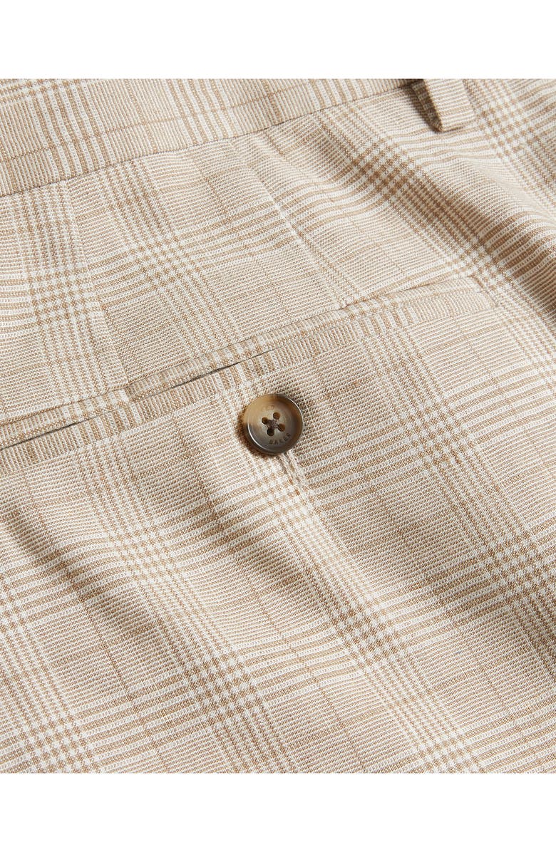 Ted Baker London Lambath Check Flat Front Linen Blend Chino Shorts, Alternate, color, 