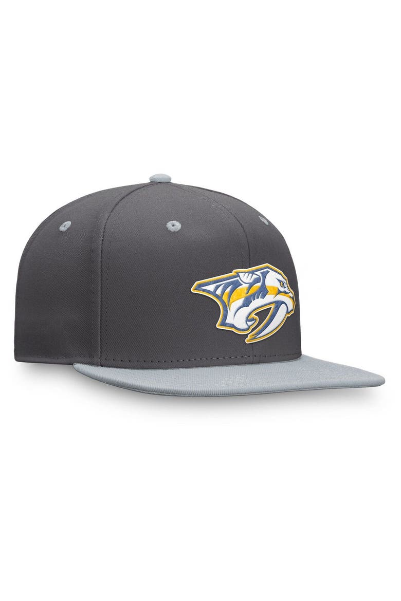 Men's Fanatics Branded Charcoal Nashville Predators Authentic Pro Home Ice Snapback Hat, Alternate, color, Charcoal