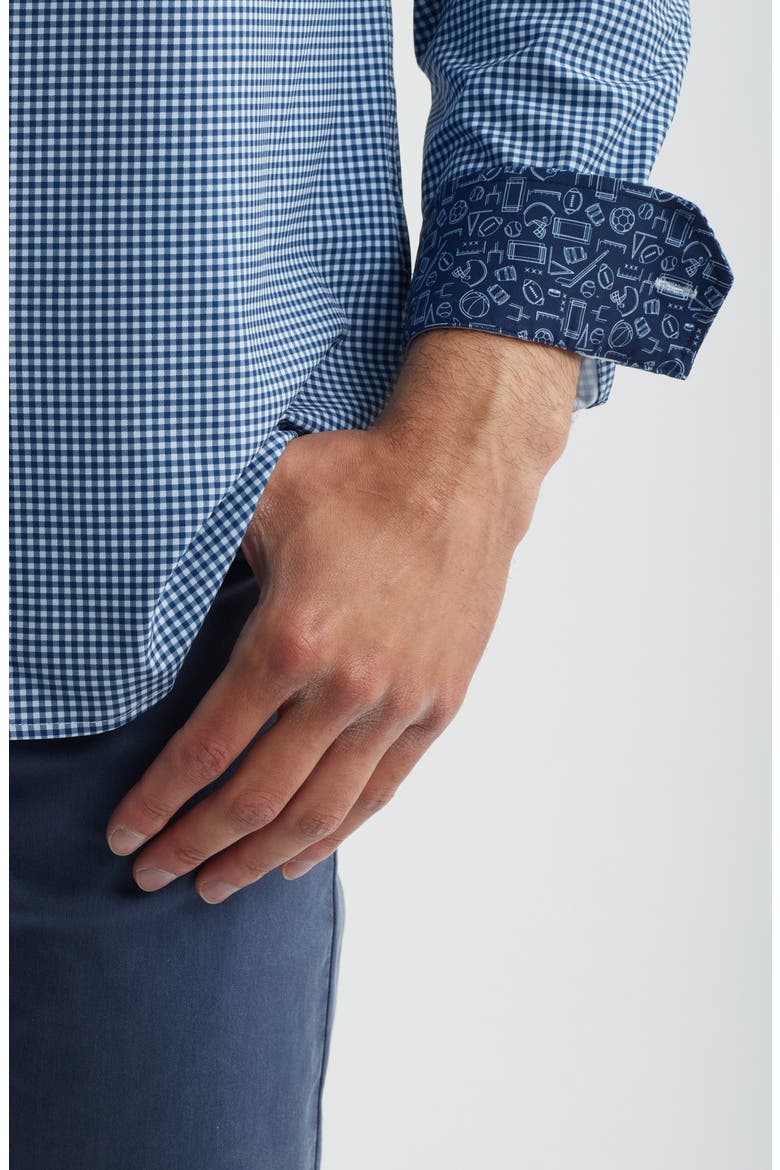 XC+™ Performance Game Day Gingham Button-Up Shirt, Alternate, color, NAVY
