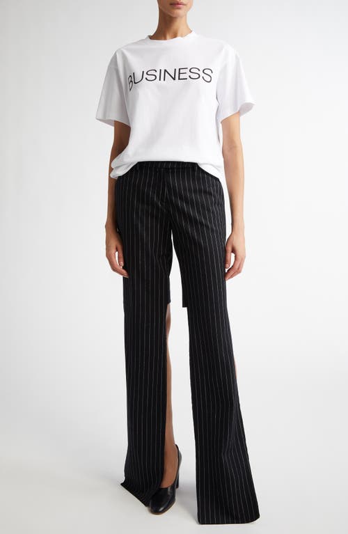JULIE KEGELS JULIE KEGELS PIPA PINSTRIPE STRETCH WOOL SLIM TROUSERS 