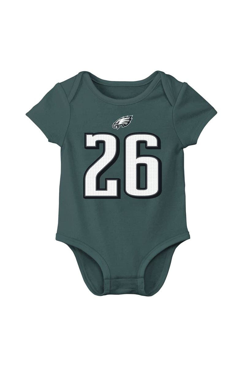 Nike Newborn & Infant Nike Saquon Barkley Midnight Green Philadelphia Eagles Player Name & Number Bodysuit, Alternate, color, Green