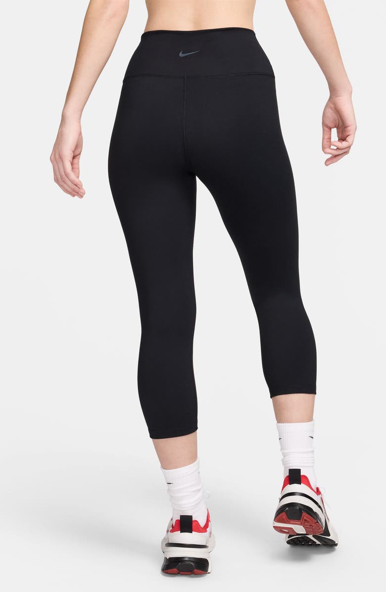 Nike Dri-FIT One High Waist Crop Leggings, Alternate, color, Black/ Black
