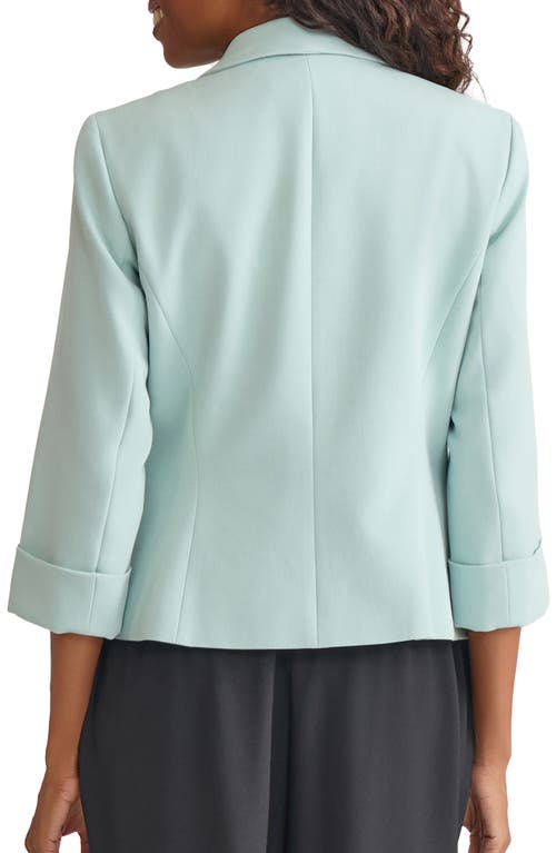 Kasper Three-quarter Sleeve Shawl Collar Blazer In Green
