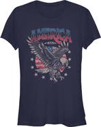 Lost Gods Juniors Lost Gods Distressed America Bald Eagle T Shirt