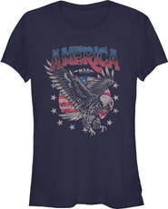 Lost Gods Juniors Lost Gods Distressed America Bald Eagle T Shirt
