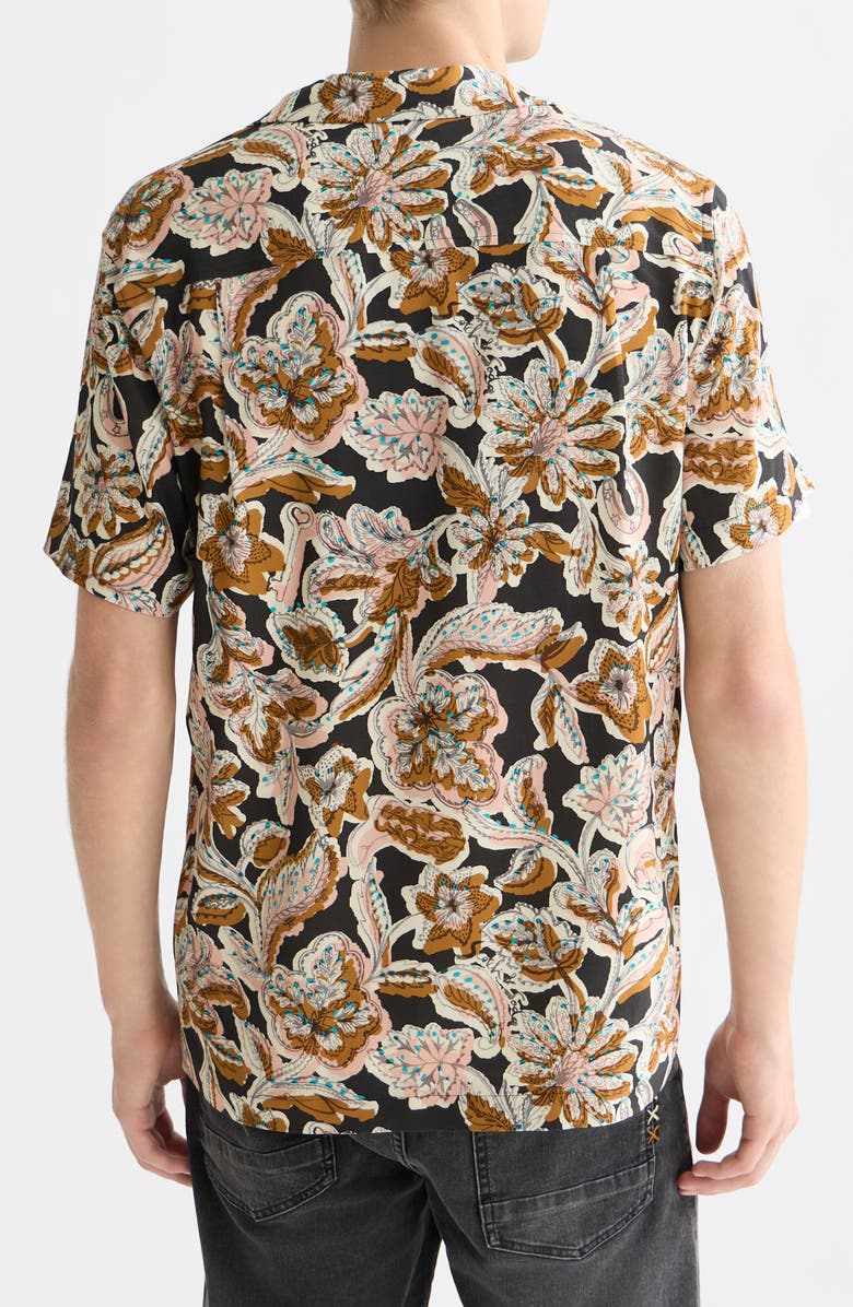 Scotch & Soda Relaxed Fit Print Short Sleeve Button-Up Shirt, Alternate, color, Lucky Bandana Multi