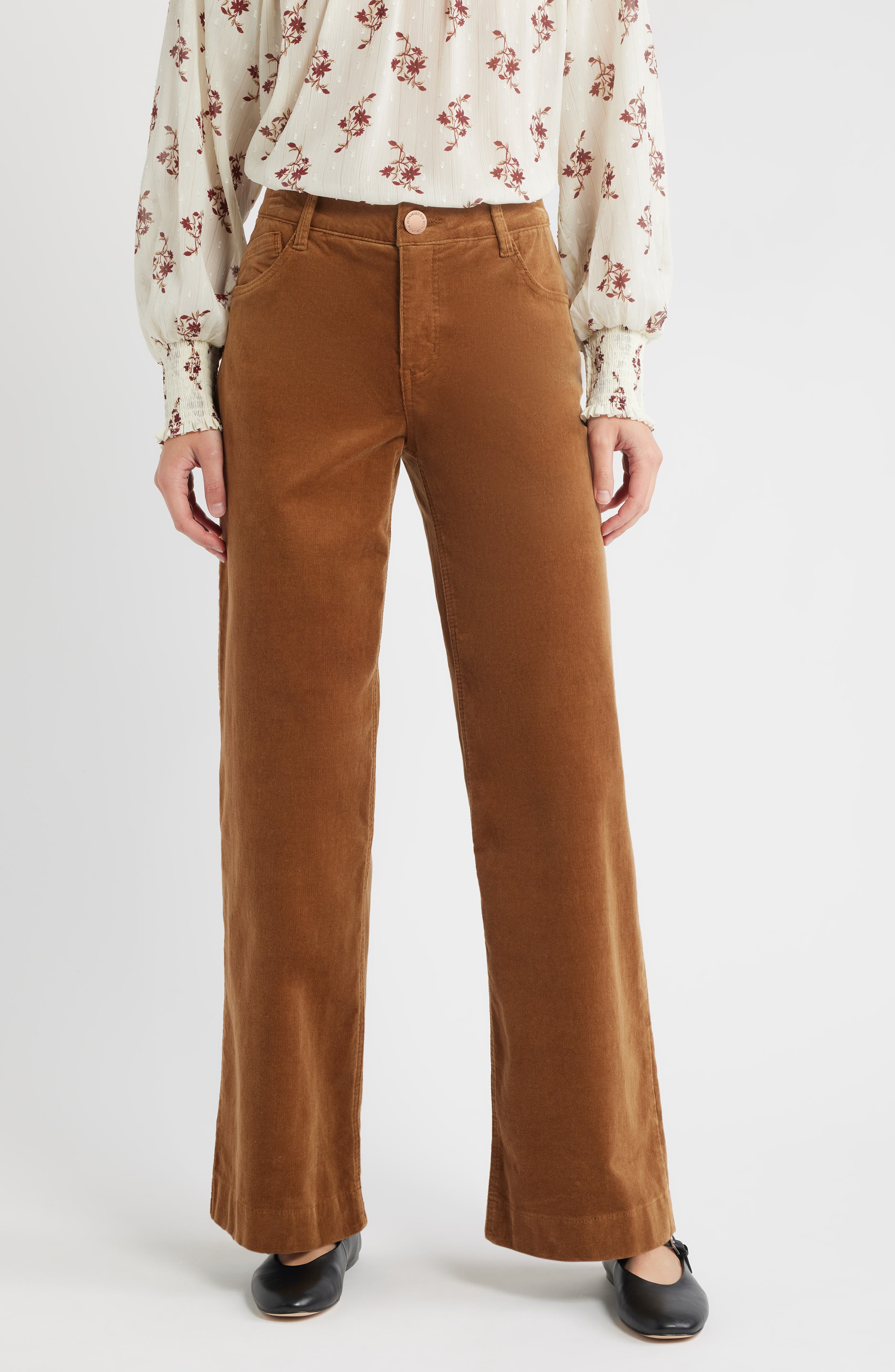 Wit & Wisdom Sam High Waist Wide Leg Corduroy Pants