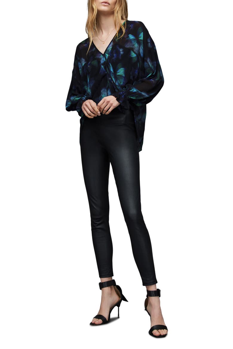 Penny Ceres Floral Print Blouse, Alternate, color, BLACK