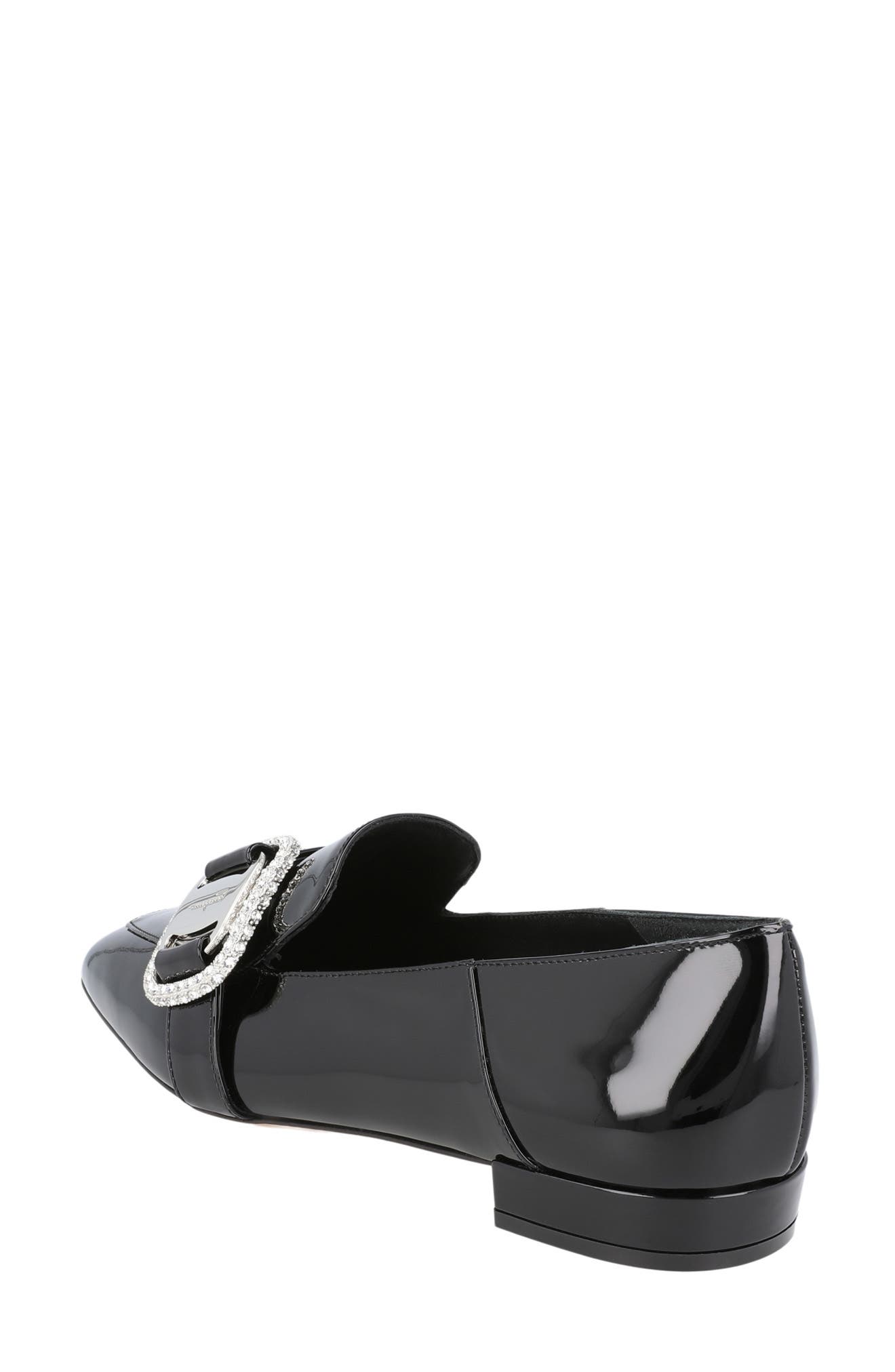FERRAGAMO Embellished Patent Loafer, Alternate, color, Black