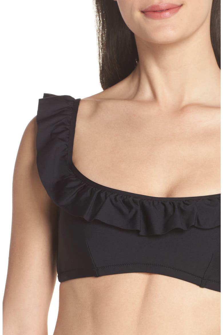 Ruffle Bikini Top, Alternate, color, BLACK