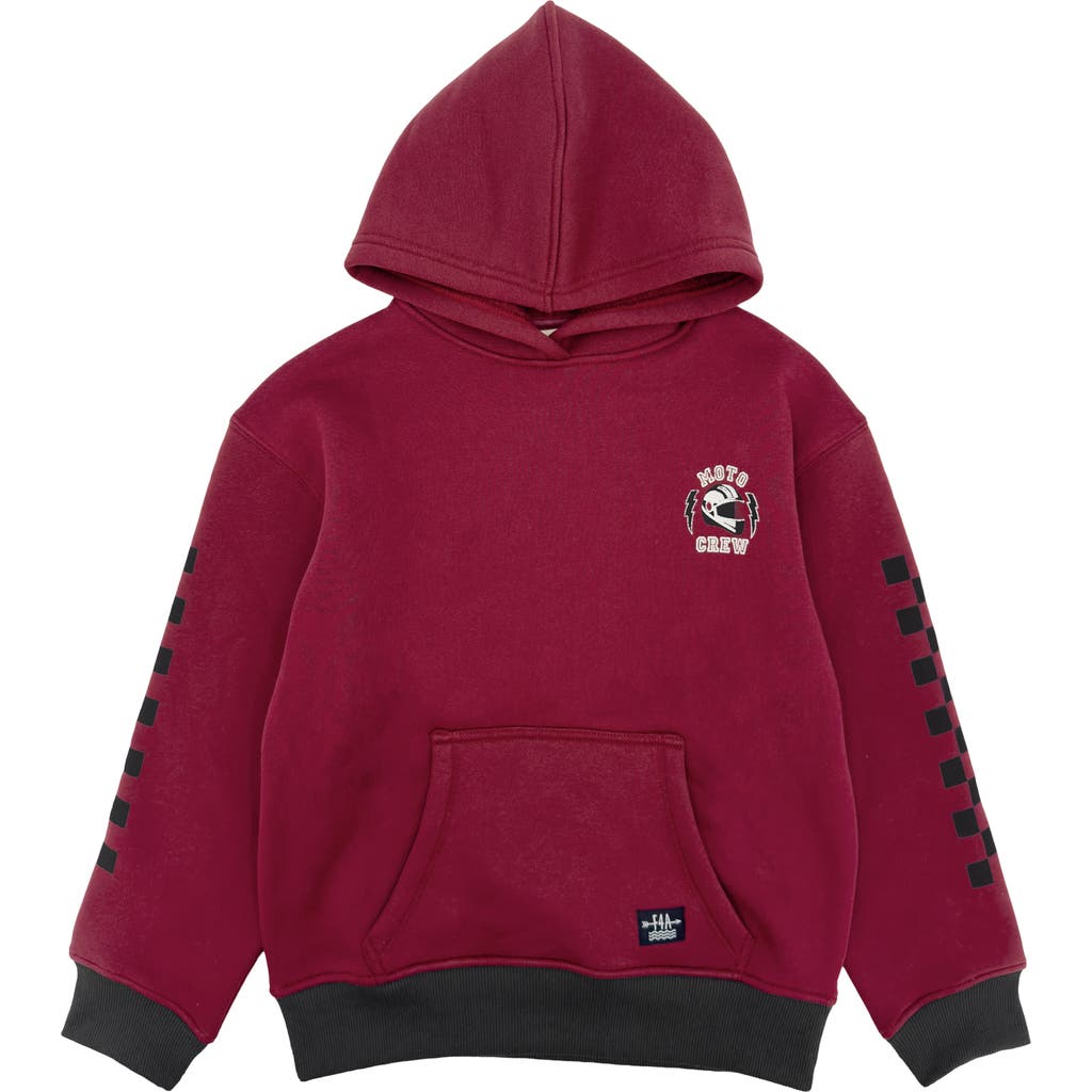 Feather 4 Arrow Kids' Hadley Moto Cotton Blend Hoodie In Burgundy
