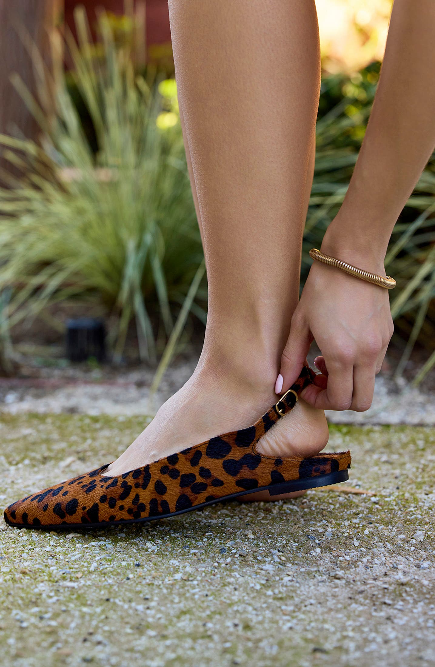Alameda Pointed Toe Slingback Flat, Alternate, color, LEOPARD