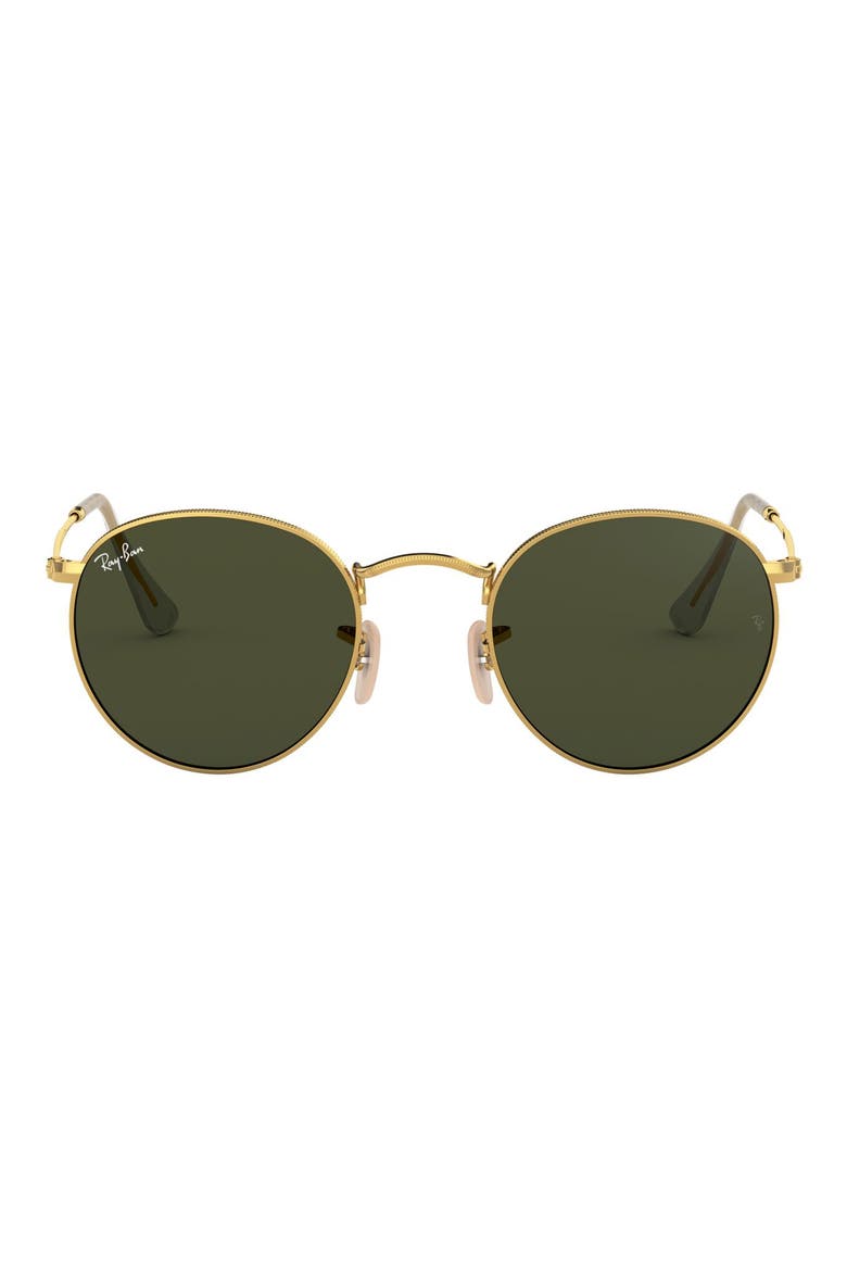 Icons 50mm Round Metal Sunglasses, Main, color, GOLD/ GREEN