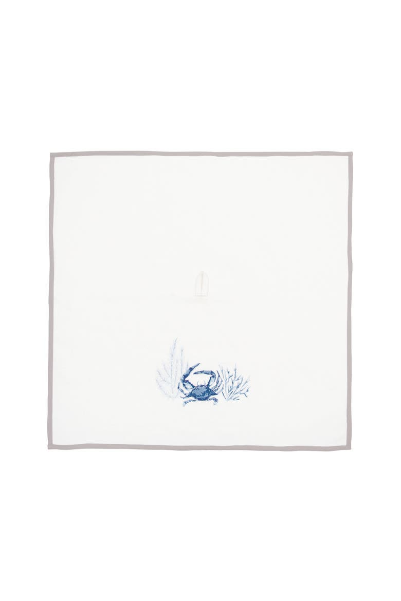Blue Crab Terrycloth Guest Towel, Alternate, color, White