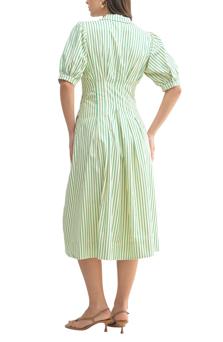 Mila Mae Stripe Elbow Sleeve Midi Dress, Alternate, color, 