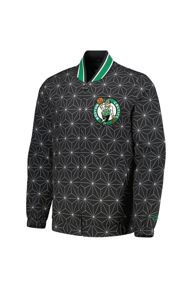 Men's Starter Black Boston Celtics In-Field Play Fashion Satin Full-Zip Varsity Jacket, Alternate, color, Black