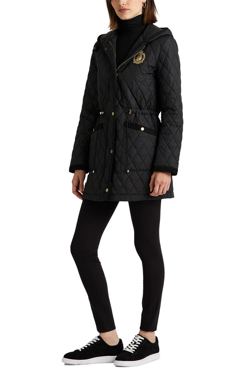 Lauren Ralph Lauren Quilted Crest Hooded Coat, Alternate, color, 