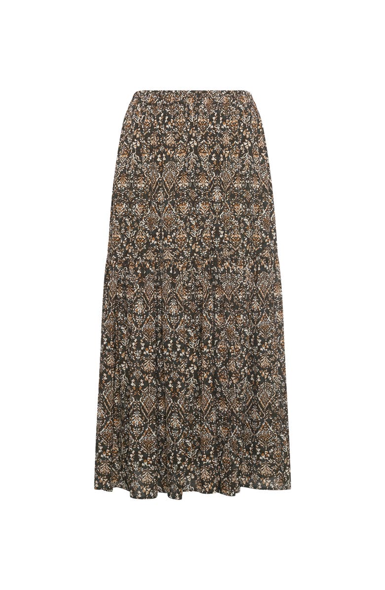 GERARD DAREL Billie Flared Printed Midi Skirt, Alternate, color, Medium Khaki