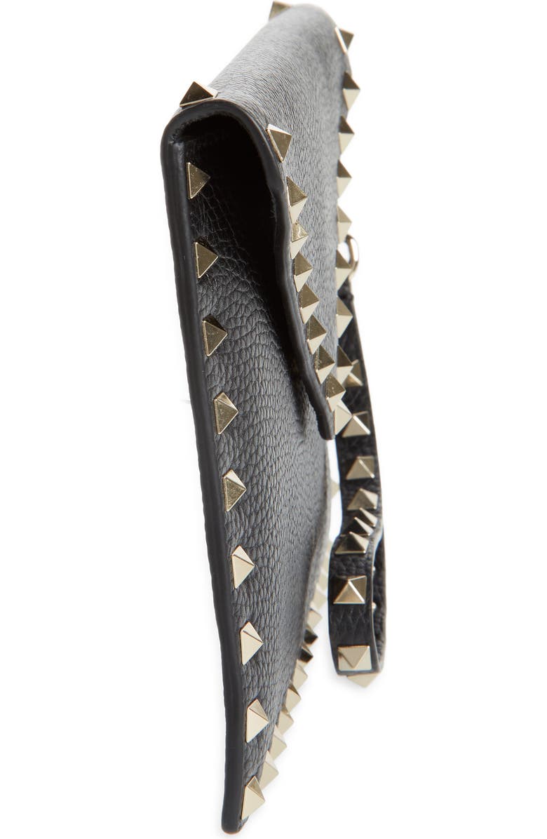 Valentino Garavani Medium Rockstud Leather Envelope Pouch, Alternate, color,