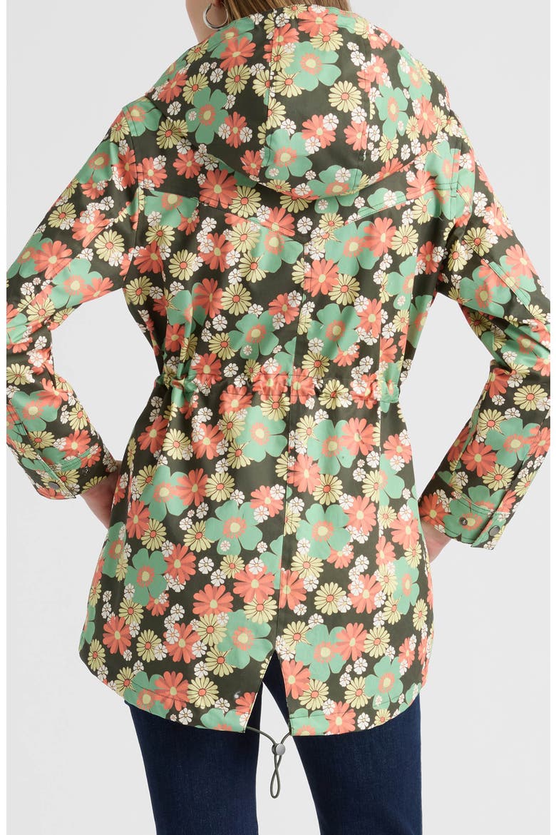 Hooded Rain Jacket, Alternate, color, GREEN FLORAL