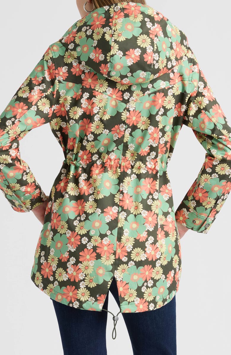 NVLT Hooded Rain Jacket, Alternate, color, Green Floral