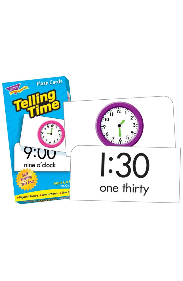 TREND Enterprises Telling Time Skill Drill Flash Cards, Alternate, color, Multicolored